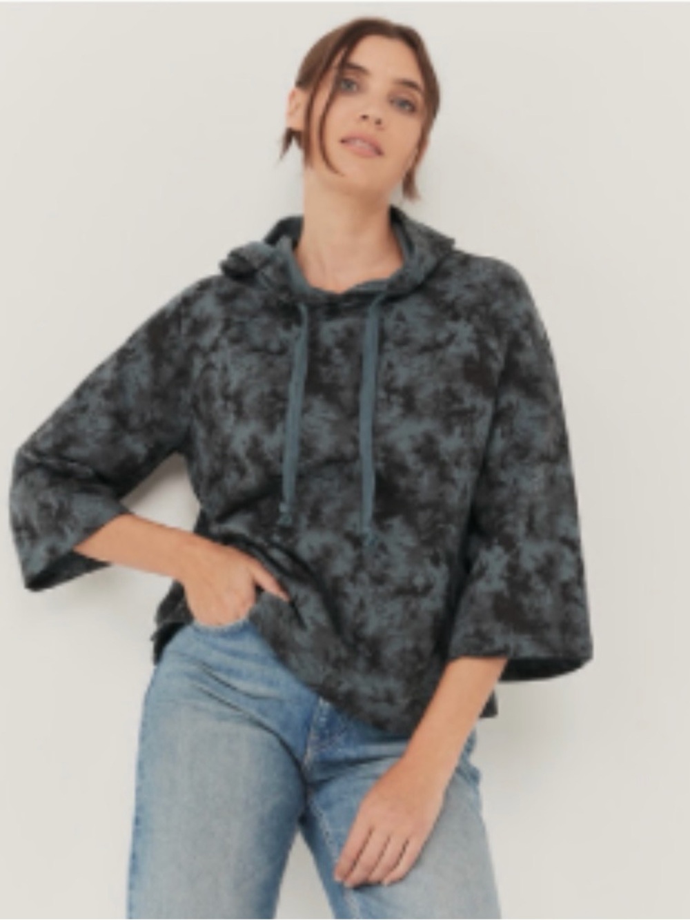 PACT Women's Dark Cloud Bounce Bell Sleeve Hoodie
